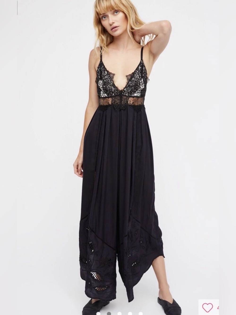 Free People Wild Eyes Lacy Jumpsuit Sz Small